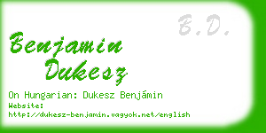 benjamin dukesz business card