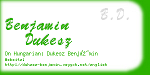 benjamin dukesz business card